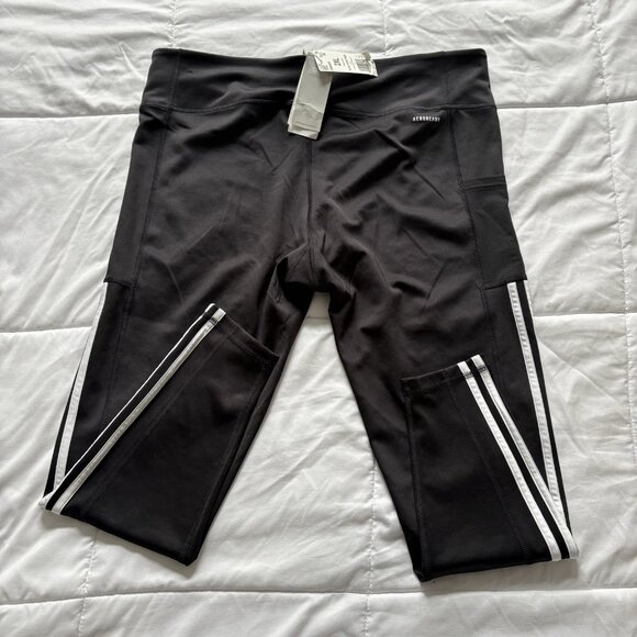 NWT Adidas Womens Size 2XL Pants Black Leggings Breathable Workout Pockets - Picture 9 of 9